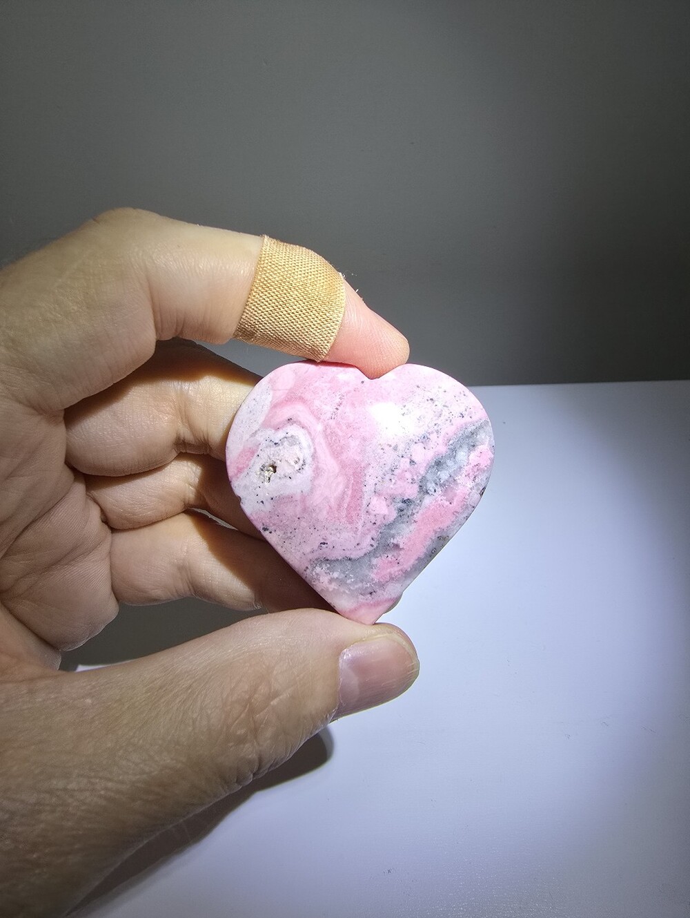 Rhodochrosite Crystal Heart #B